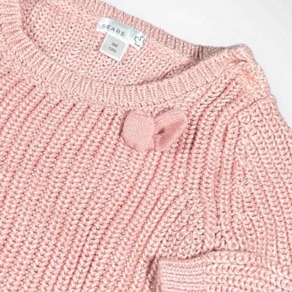 4/$20 Sears Pink Knitted  Sweater - Picture 2 of 4
